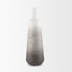 Toru White/Gray Tall Ombre Metal Vase - Ornate Home
