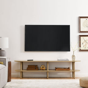 Torus Light Oak Oval Wood TV Stand - Ornate Home