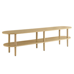 Torus Light Oak Oval Wood TV Stand - Ornate Home