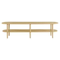 Torus Light Oak Oval Wood TV Stand - Ornate Home