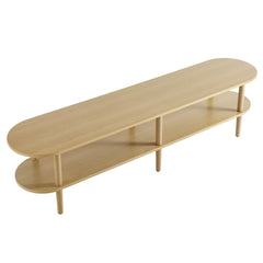 Torus Light Oak Oval Wood TV Stand - Ornate Home