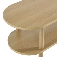 Torus Light Oak Oval Wood TV Stand - Ornate Home