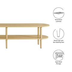 Torus Light Oak Oval Wood TV Stand - Ornate Home
