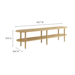 Torus Light Oak Oval Wood TV Stand - Ornate Home