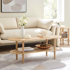 Torus Oak Oval Coffee Table - Ornate Home
