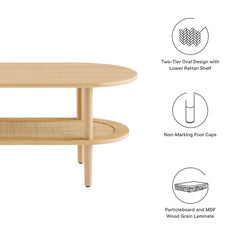 Torus Oak Oval Coffee Table - Ornate Home