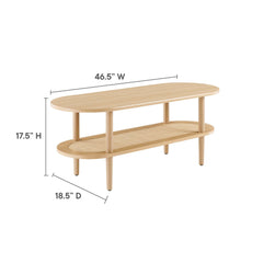 Torus Oak Oval Coffee Table - Ornate Home