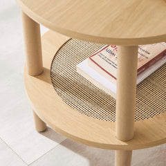 Torus Oak Round Side Table - Ornate Home