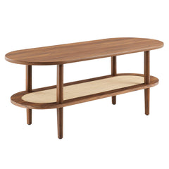 Torus Walnut Oval Coffee Table - Ornate Home
