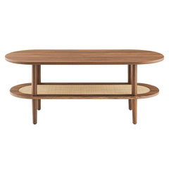 Torus Walnut Oval Coffee Table - Ornate Home