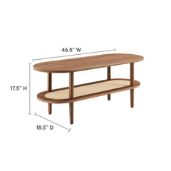 Torus Walnut Oval Coffee Table - Ornate Home