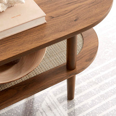 Torus Walnut Oval Coffee Table - Ornate Home