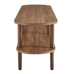 Torus Walnut Oval Wood TV Stand - Ornate Home
