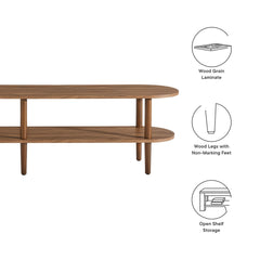 Torus Walnut Oval Wood TV Stand - Ornate Home