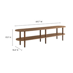 Torus Walnut Oval Wood TV Stand - Ornate Home