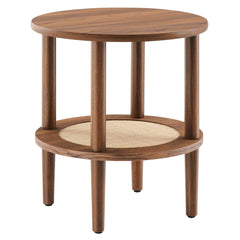 Torus Walnut Round Side Table - Ornate Home