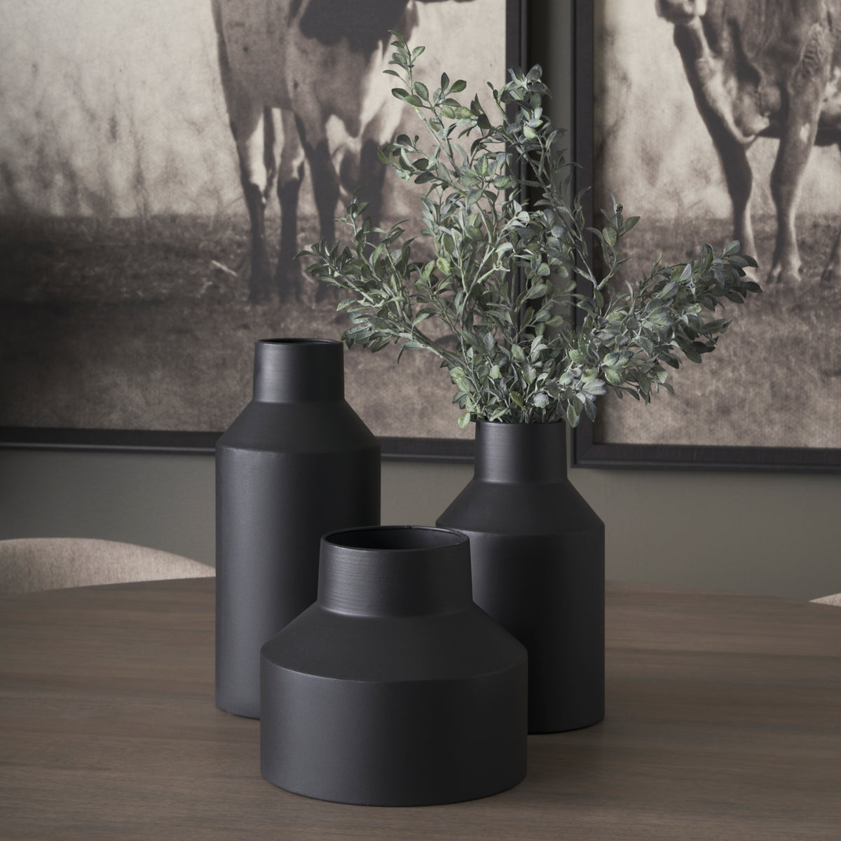 Tosca Matte Black Small Metal Vase - Ornate Home