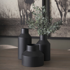 Tosca Matte Black Small Metal Vase - Ornate Home
