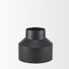 Tosca Medium Matte Black Metal Vase - Ornate Home