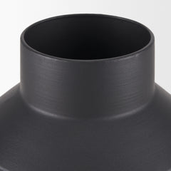 Tosca Medium Matte Black Metal Vase - Ornate Home