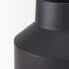 Tosca Medium Matte Black Metal Vase - Ornate Home