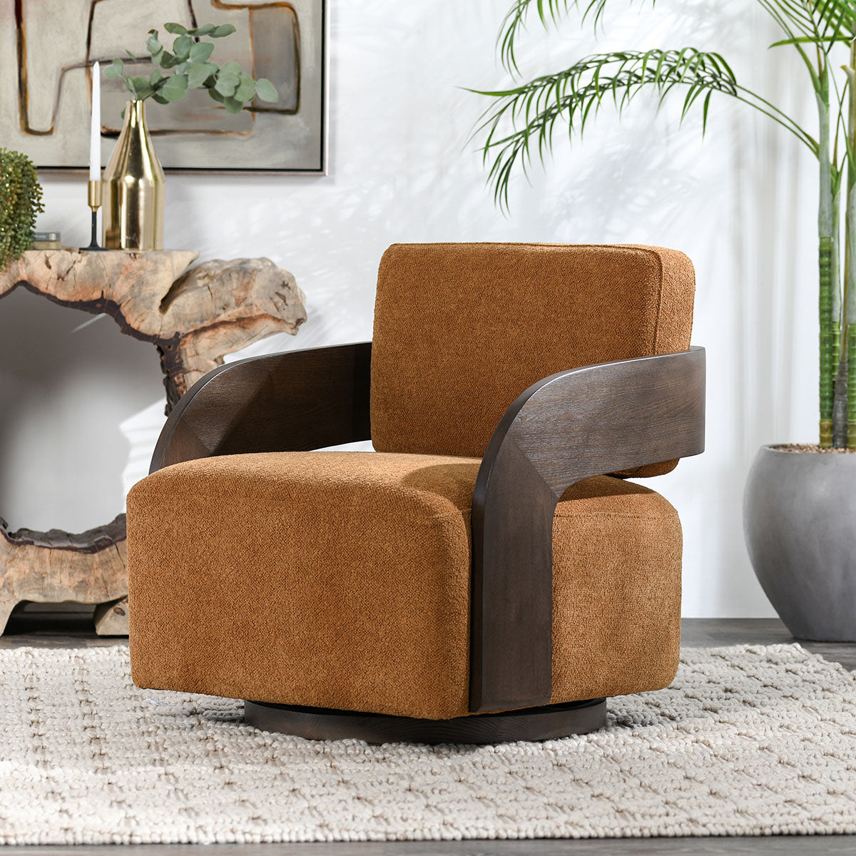 Toscana Amber Swivel Accent Chair - Ornate Home