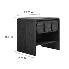Toscana Black 1-Drawer Nightstand - Ornate Home