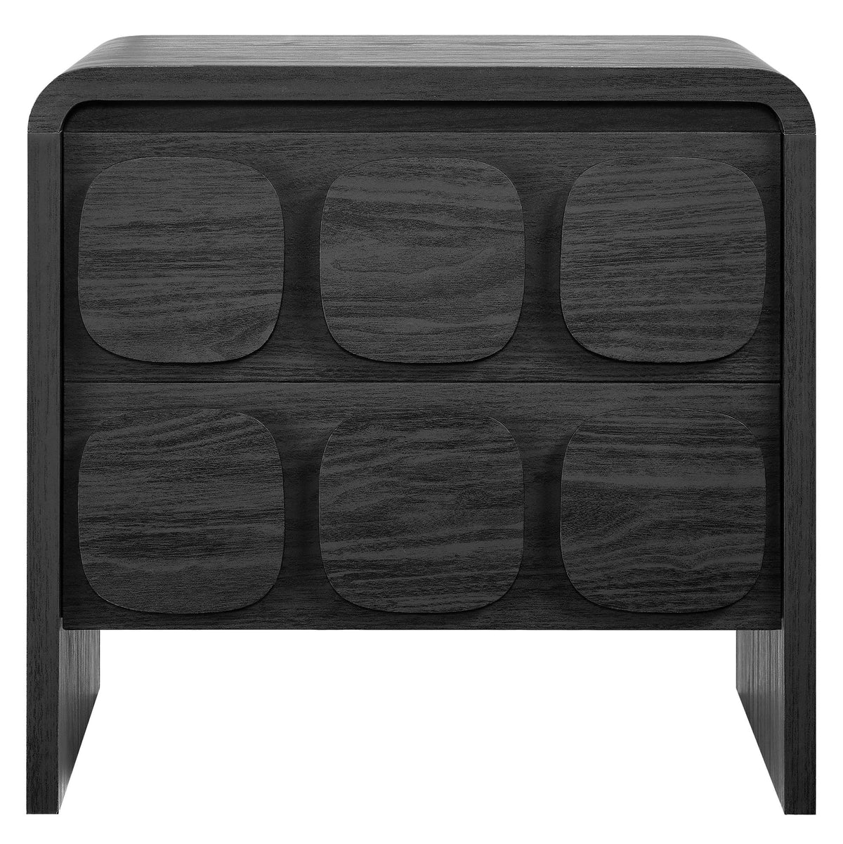 Toscana Black 2-Drawer Nightstand - Ornate Home
