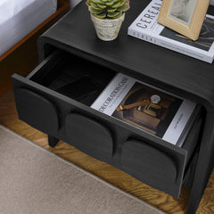 Toscana Black 2-Drawer Nightstand - Ornate Home