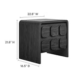 Toscana Black 2-Drawer Nightstand - Ornate Home