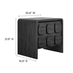 Toscana Black 2-Drawer Nightstand - Ornate Home