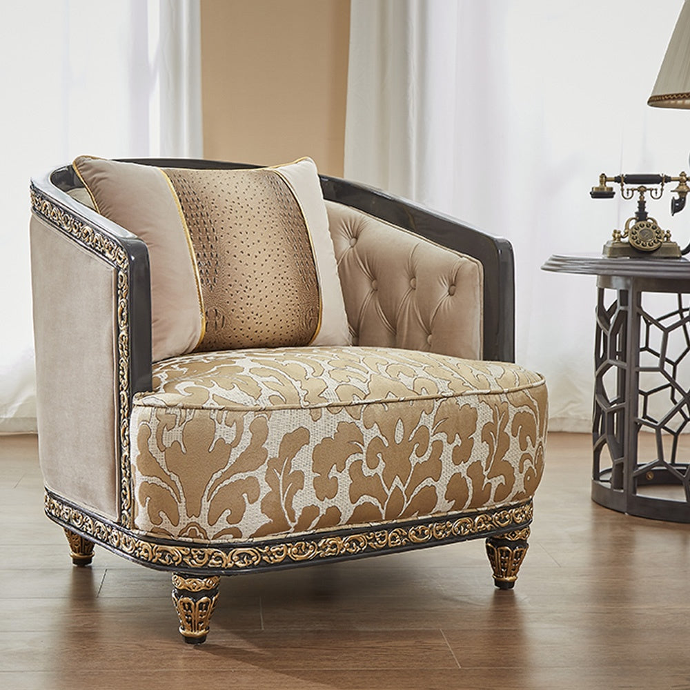 Toscana Luxe Beige 3-Pc Living Room Set / HD-9011-SET3 - Ornate Home