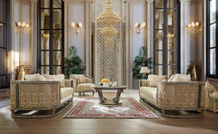 Toscana Luxe Beige Loveseat / HD-9011 - Ornate Home