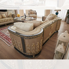 Toscana Luxe Beige Loveseat / HD-9011 - Ornate Home