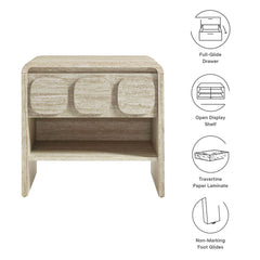 Toscana Travertine 1-Drawer Nightstand - Ornate Home