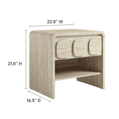 Toscana Travertine 1-Drawer Nightstand - Ornate Home