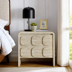 Toscana Travertine 2-Drawer Nightstand - Ornate Home