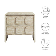 Toscana Travertine 2-Drawer Nightstand - Ornate Home