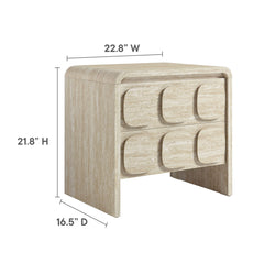 Toscana Travertine 2-Drawer Nightstand - Ornate Home