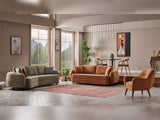 Toscana Orange/Green 4-pieces (4 Seater Sofa & 3 Seater Sofa & 2 Chair) Living Room Set