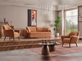 Toscana Orange Stationary 3 Seater Sofa