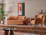 Toscana Orange Stationary 3 Seater Sofa