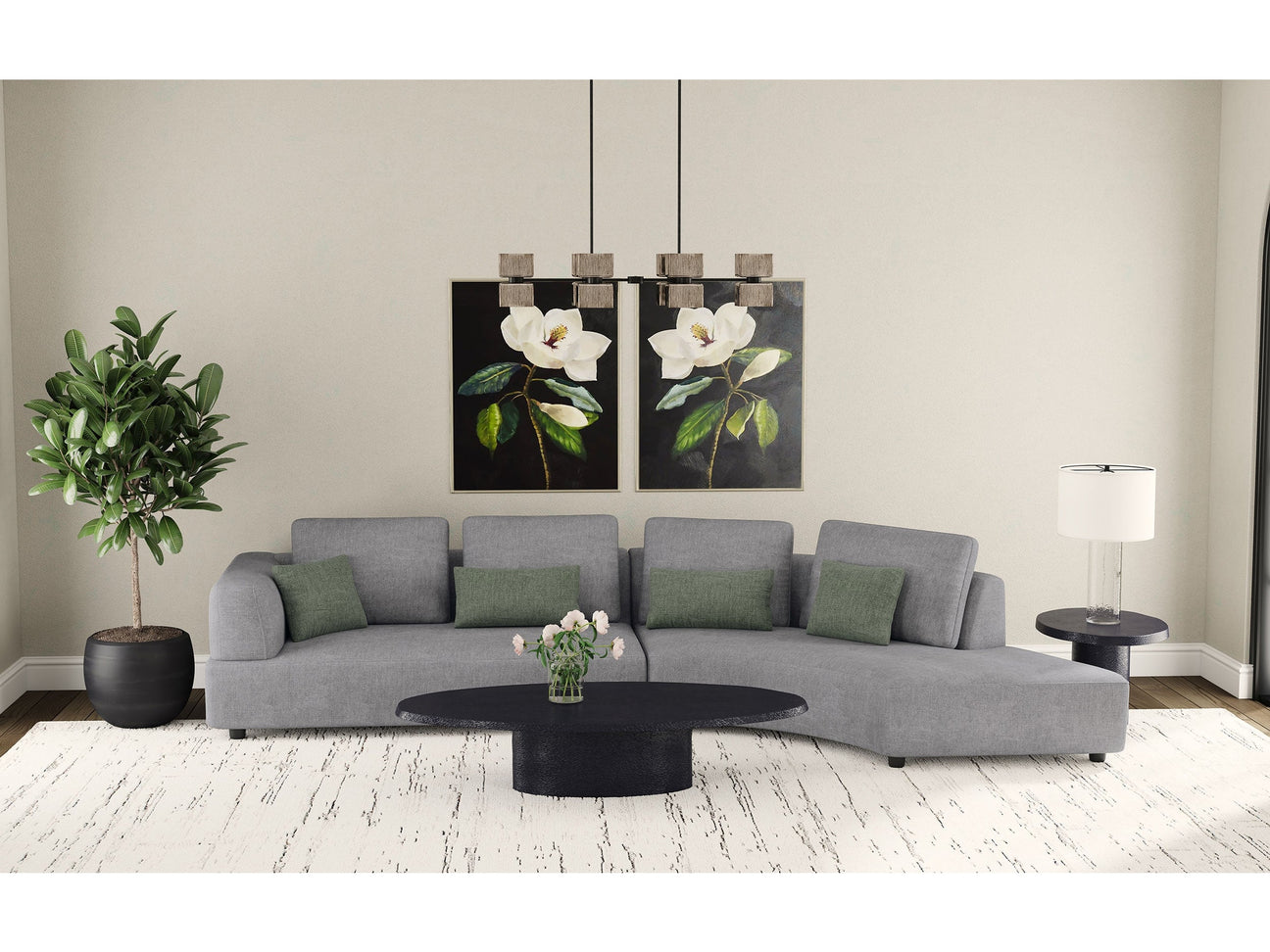 Toscano Grey Sectional Sofa - Ornate Home