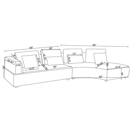 Toscano Grey Sectional Sofa - Ornate Home