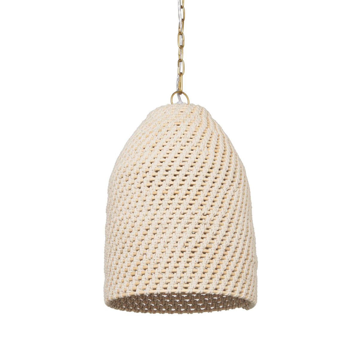Tosha Taupe 1-Light Cotton Rope Bell Pendant - Ornate Home