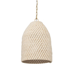 Tosha Taupe 1-Light Cotton Rope Bell Pendant