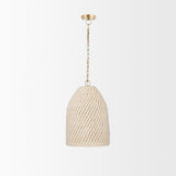 Tosha Taupe 1-Light Cotton Rope Bell Pendant - Ornate Home