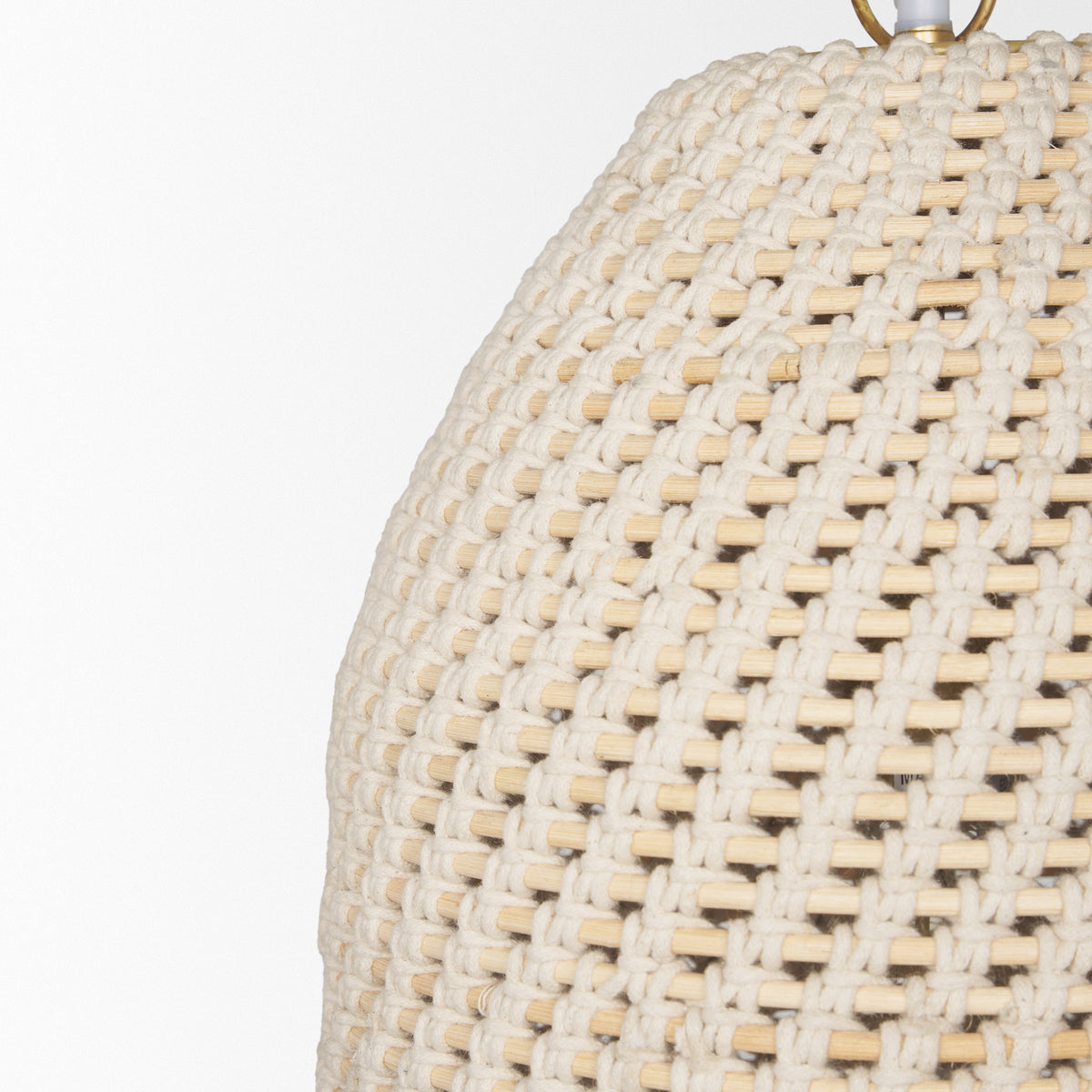 Tosha Taupe 1-Light Cotton Rope Bell Pendant - Ornate Home