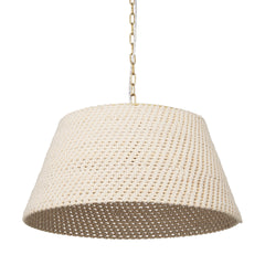 Tosha Taupe 1-Light Tapered Cotton Rope Drum Pendant