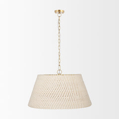 Tosha Taupe 1-Light Tapered Cotton Rope Drum Pendant